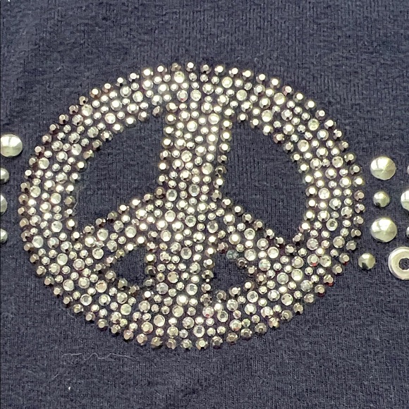 Dori Creations Navy Rhinestones Peace Sign Design Kids Tank Top Size 3 - Picture 4 of 14